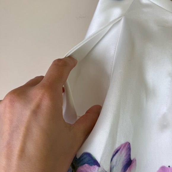 Blush Prom Skirt w/ orchid type floral design size 0 - Picture 6 of 6